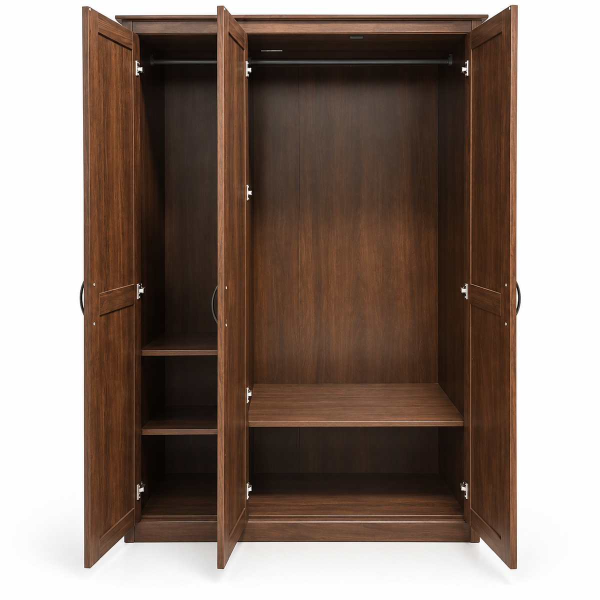 IKEA BRUSALI 3-Door Wardrobe with Full-Length Mirror – Brown – 131 × 57 × 190 cm