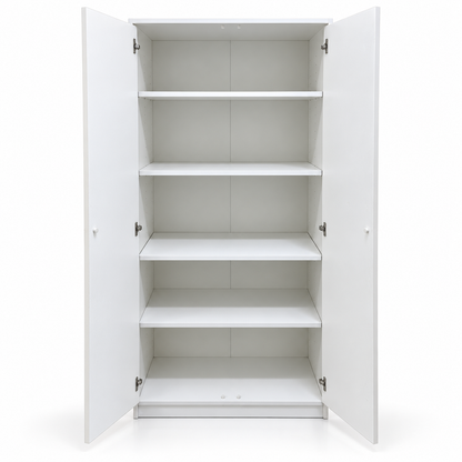Home Box 2-Door Multipurpose Storage Cabinet with 4 Shelves – White