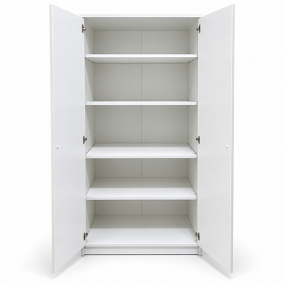 Home Box 2-Door Multipurpose Storage Cabinet with 4 Shelves – White
