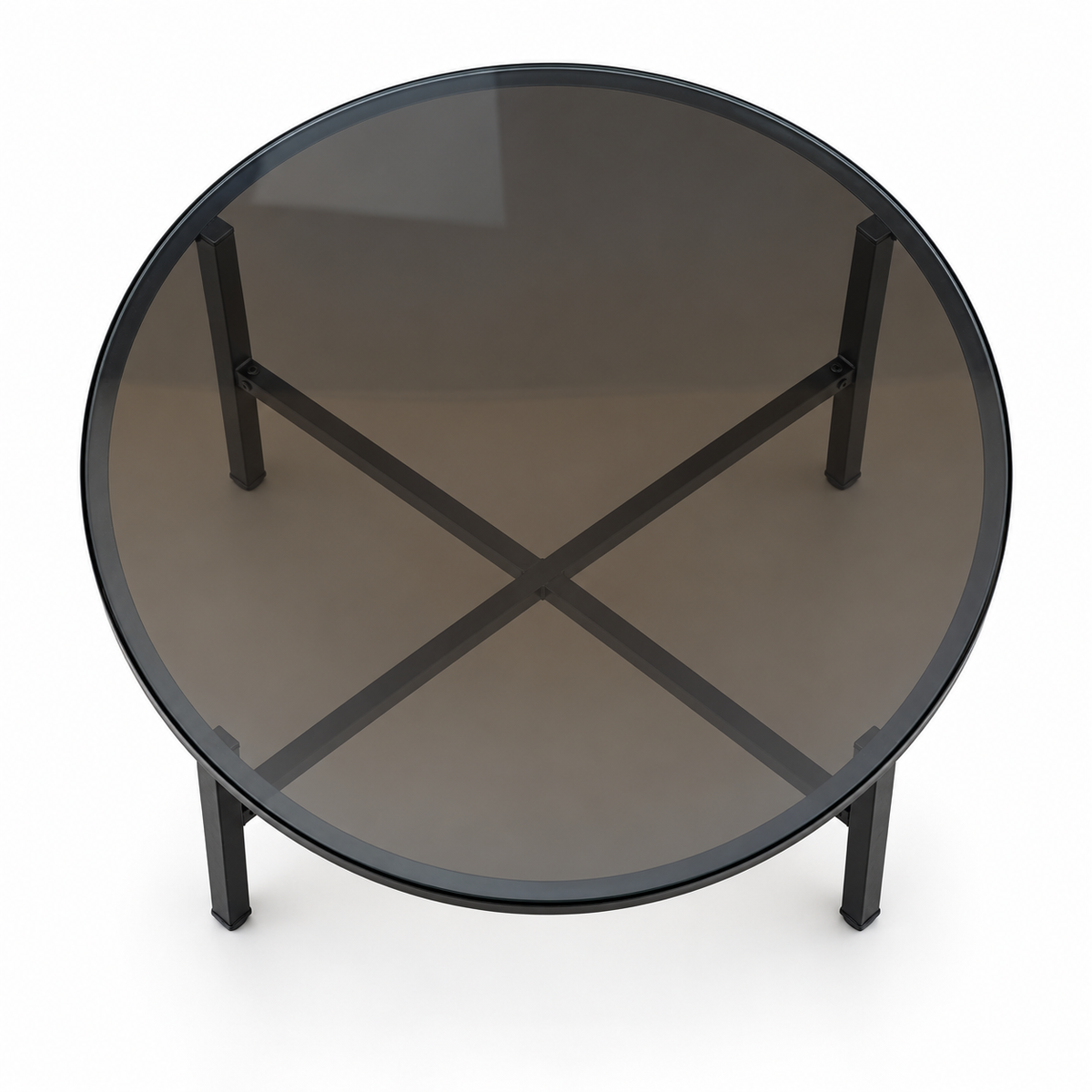 Home Centre Wilma Round Glass Top Coffee Table – 90 cm – Black