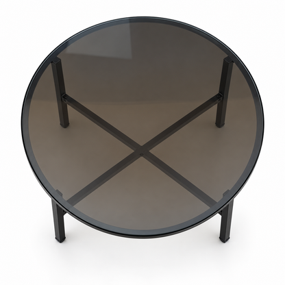 Home Centre Wilma Round Glass Top Coffee Table – 90 cm – Black