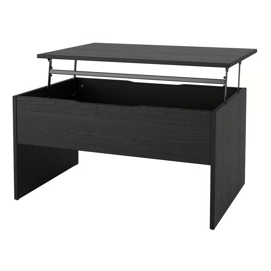 IKEA ÖSTAVALL Adjustable Coffee Table with Hidden Storage – Black – 90 cm