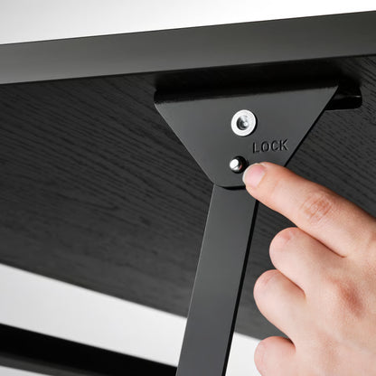 IKEA ÖSTAVALL Adjustable Coffee Table with Hidden Storage – Black – 90 cm
