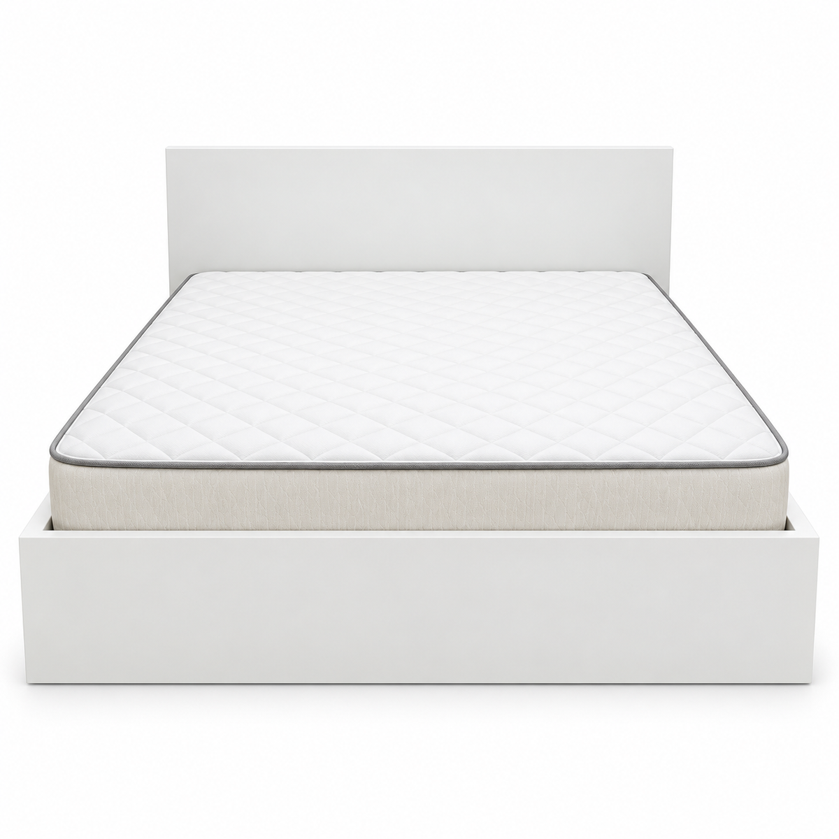 IKEA MALM Double Bed Frame with Underbed Storage & Mattress – White – 160 × 200 cm