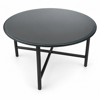 Home Centre Wilma Round Glass Top Coffee Table – 90 cm – Black