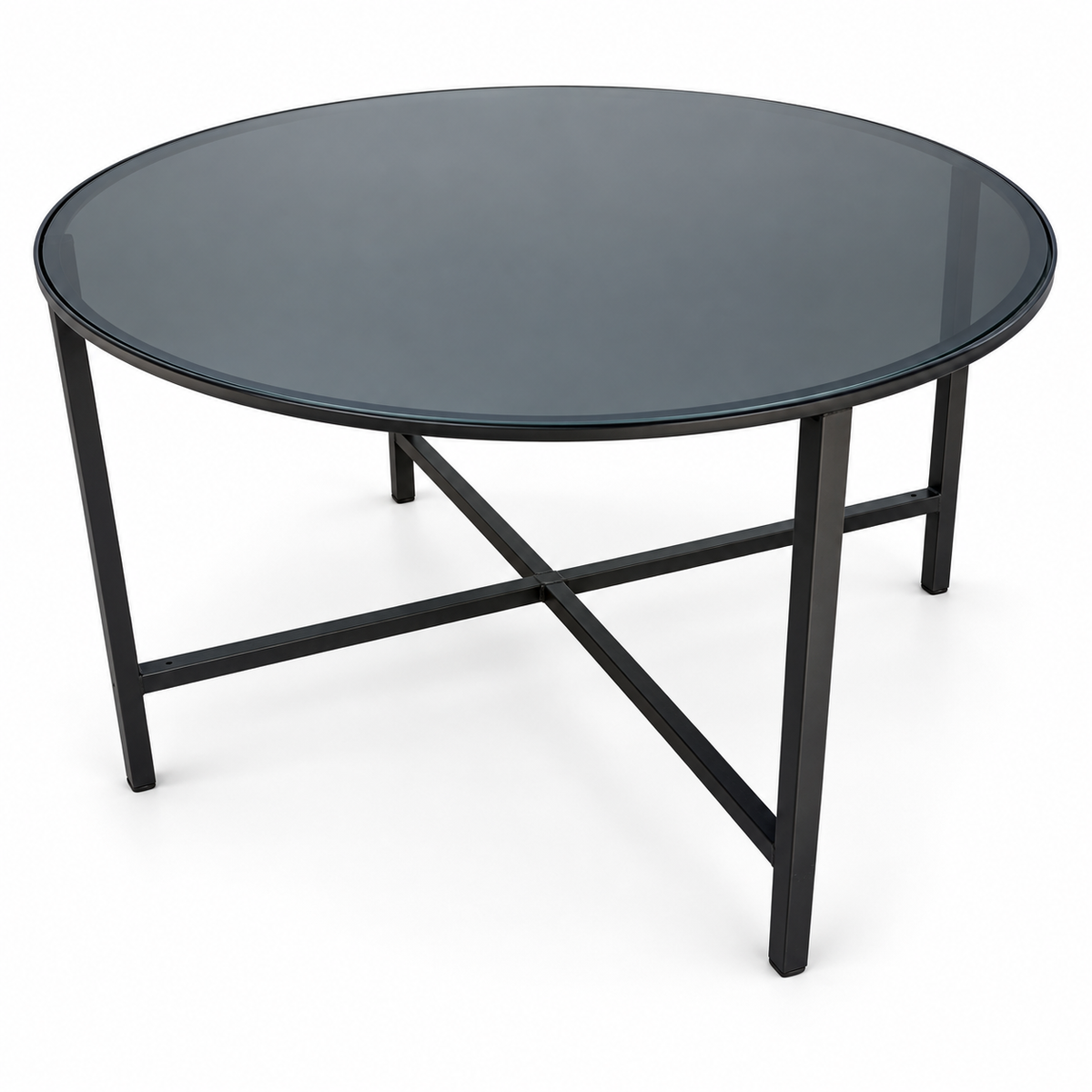 Home Centre Wilma Round Glass Top Coffee Table – 90 cm – Black