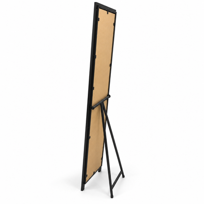 Freedom Full-Length Freestanding Dressing Mirror with Fold-Out Stand – Matte Black