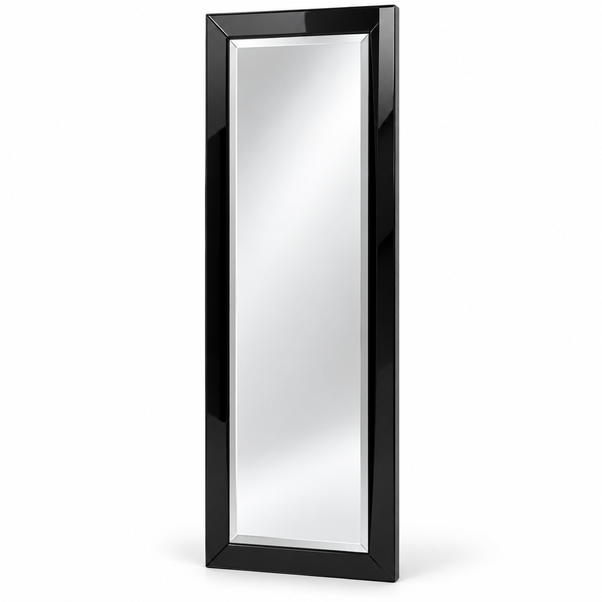 Homes r Us Black Cheval Bevelled Full-Length Mirror – 40 × 150 cm
