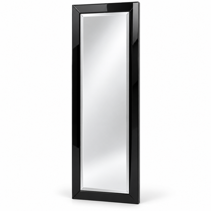 Homes r Us Black Cheval Bevelled Full-Length Mirror – 40 × 150 cm