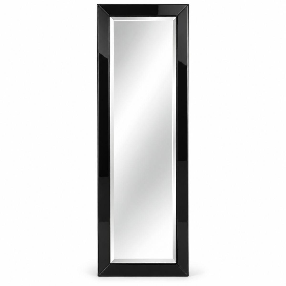 Homes r Us Black Cheval Bevelled Full-Length Mirror – 40 × 150 cm