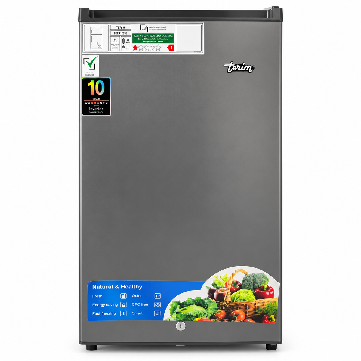Terim TERR120SS 120L Single Door Refrigerator with Chiller – Dark Grey