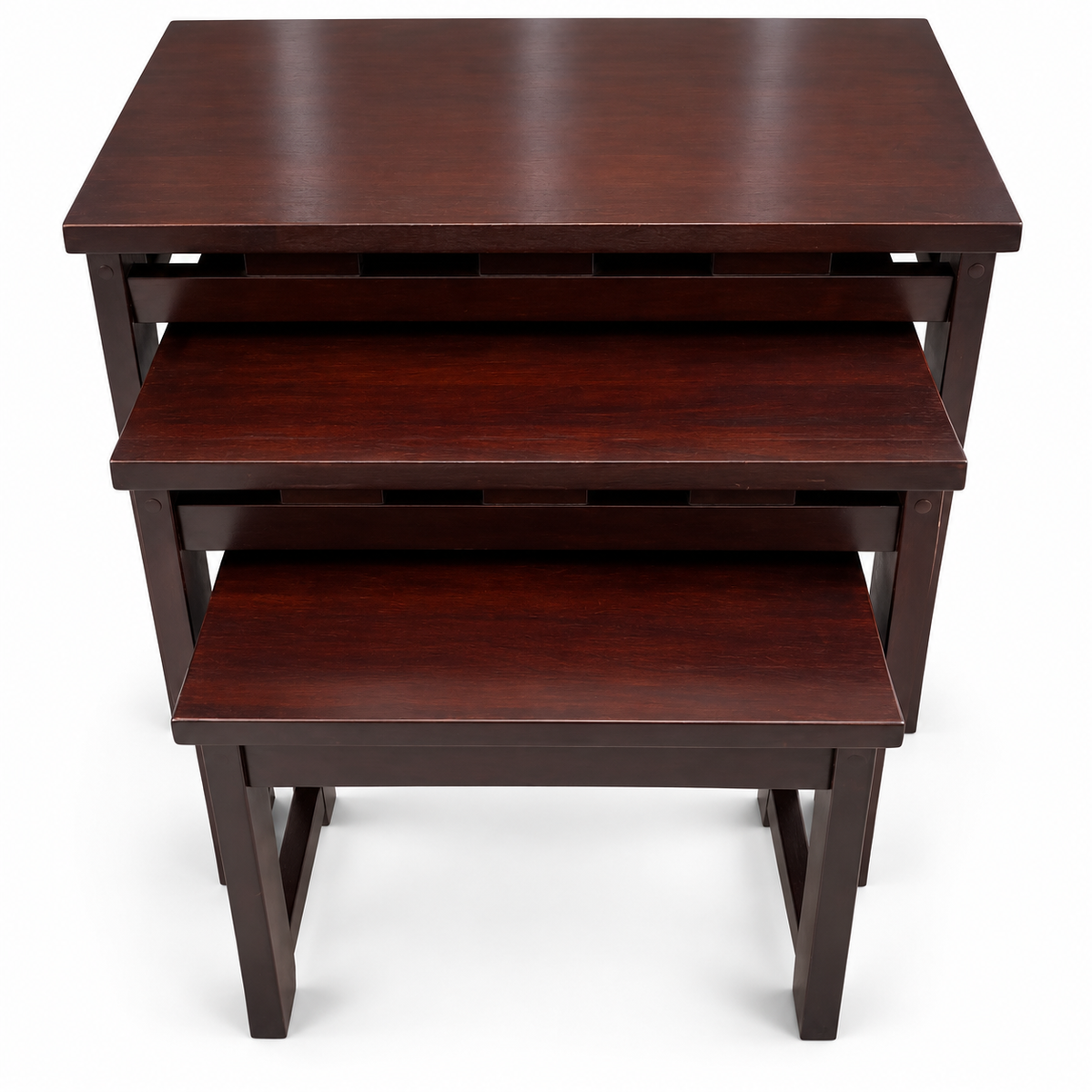 Home Centre Espresso Nesting Tables – Set of 3 – Dark Brown