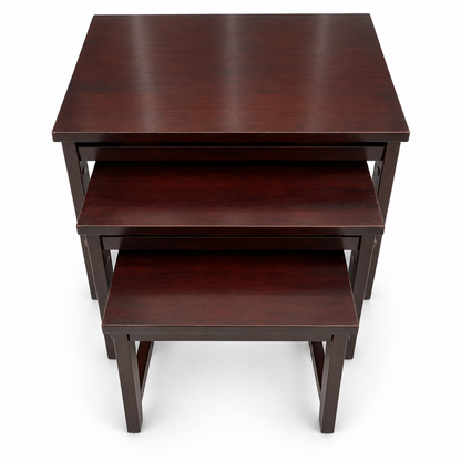 Home Centre Espresso Nesting Tables – Set of 3 – Dark Brown