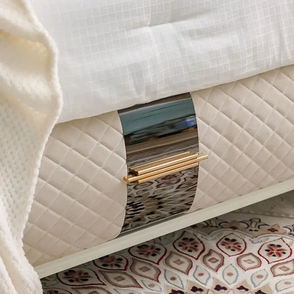 Danube Home Aloha King Bed Set | White/Gold, 180x200 cm, No Mattress