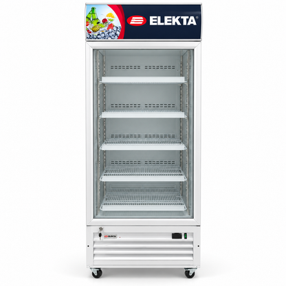 ELEKTA EVSC-0700 Commercial Upright Display Chiller – 650L – Single Glass Door – White