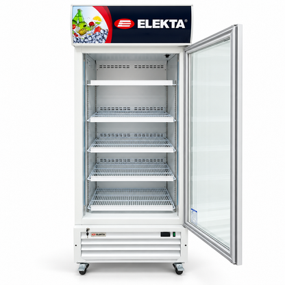 ELEKTA EVSC-0700 Commercial Upright Display Chiller – 650L – Single Glass Door – White