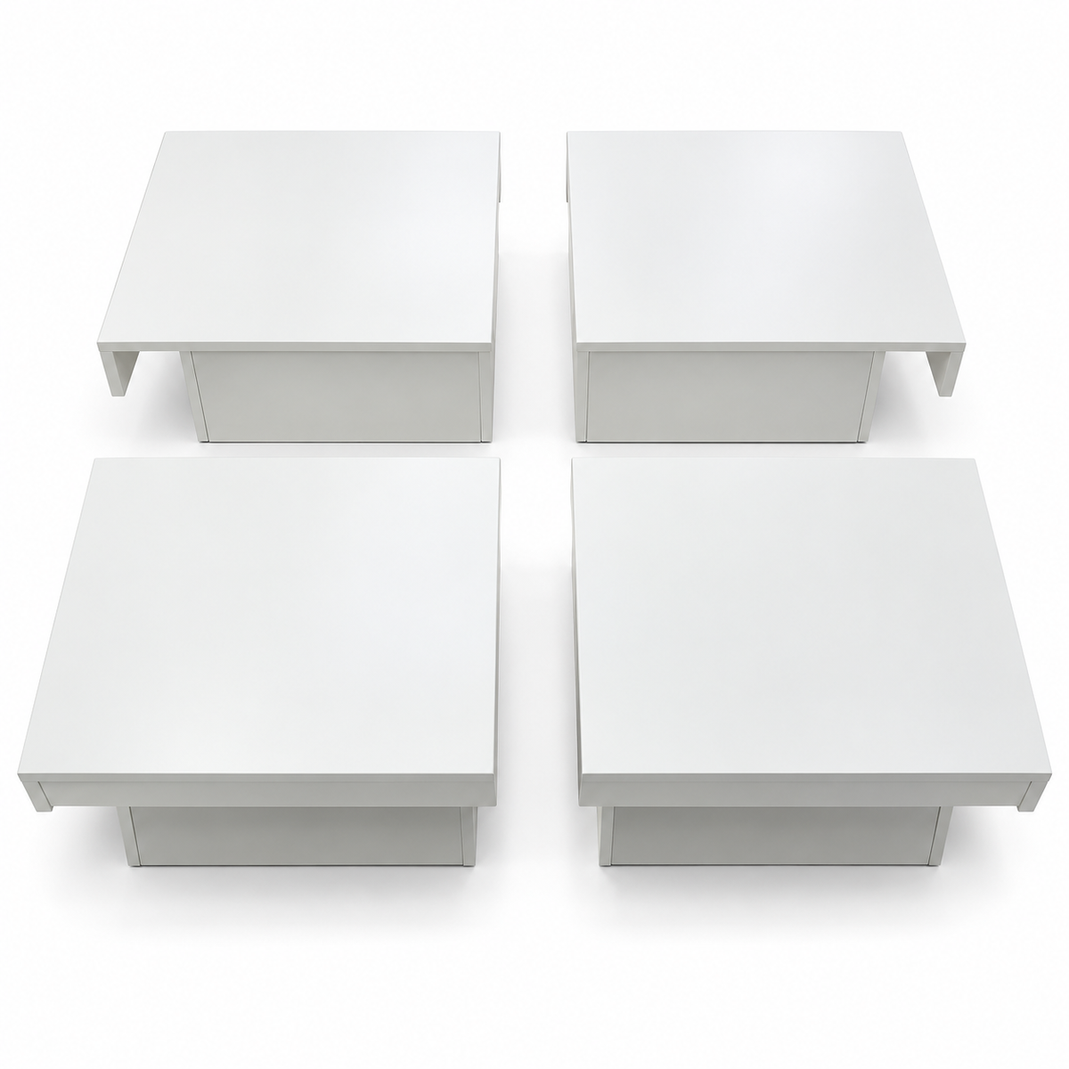 Home Centre 4-Piece Modular Square Coffee Table – White – 90 × 90 × 30 cm