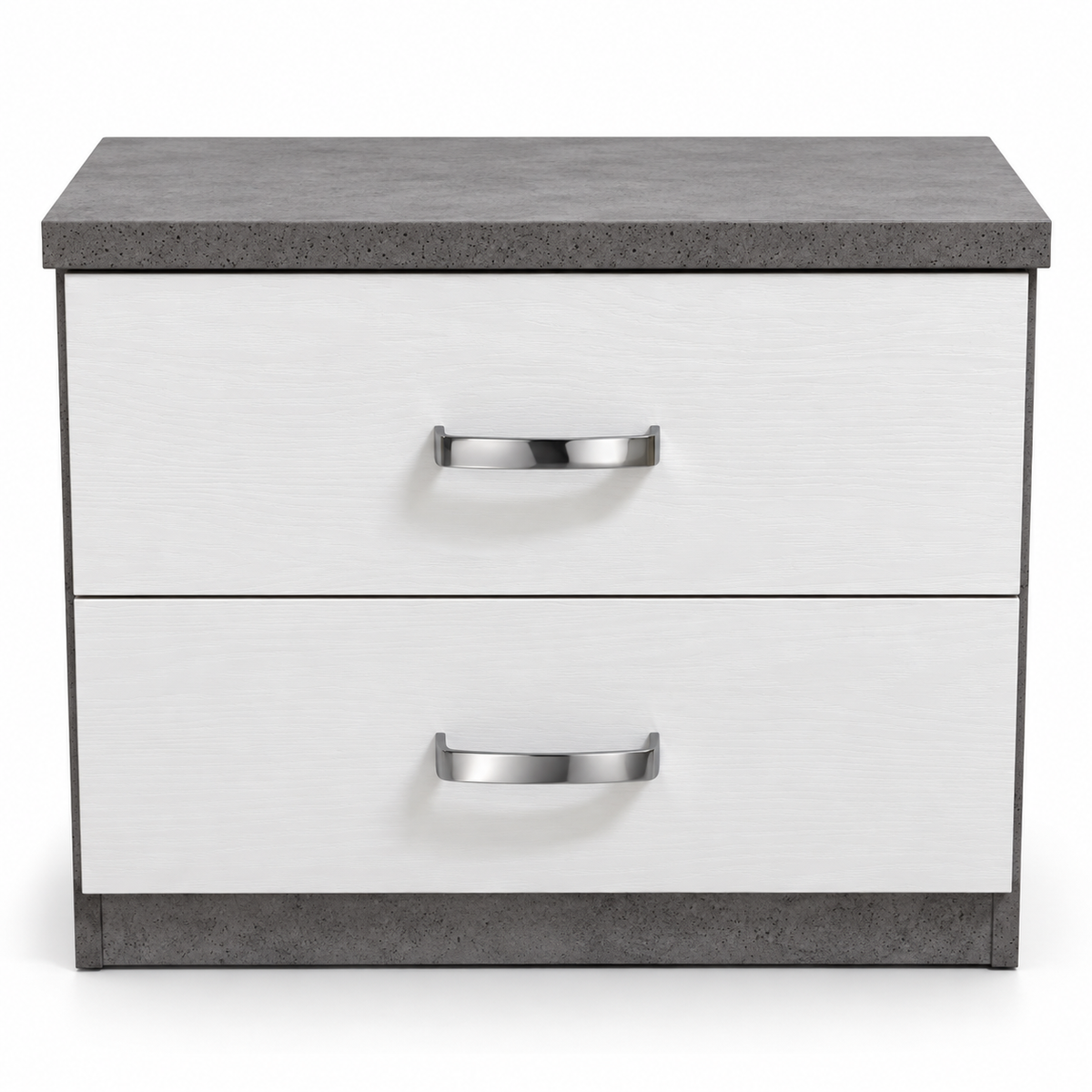 Danube Home Michigan 180×200 King Hydraulic Storage Bed with Mattress & 1 Bedside Table – White/Grey