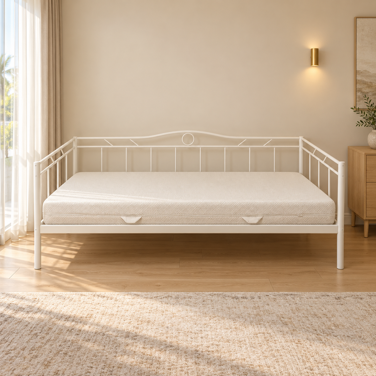 IKEA RAMSTA Single Day-Bed with Mattress – 90 × 200 cm – White