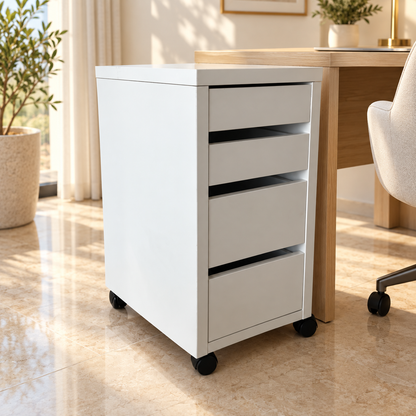 IKEA MICKE 4-Drawer Unit on Castors – 35 × 50 × 75 cm – White