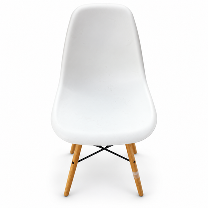 Mahmayi Ultimate Eames Style DSW Dining Chair – White & Natural Wood