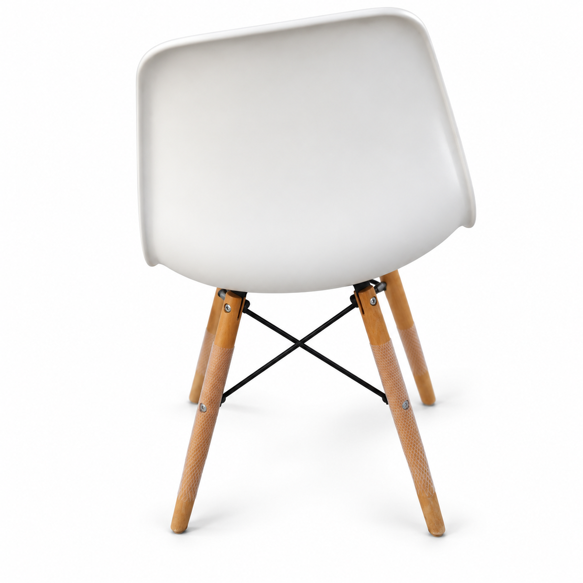 Mahmayi Ultimate Eames Style DSW Dining Chair – White & Natural Wood