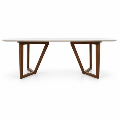 Home Centre Hadley 6-Seater Dining Table – 180 × 90 cm – White & Walnut