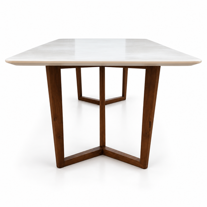 Home Centre Hadley 6-Seater Dining Table – 180 × 90 cm – White & Walnut