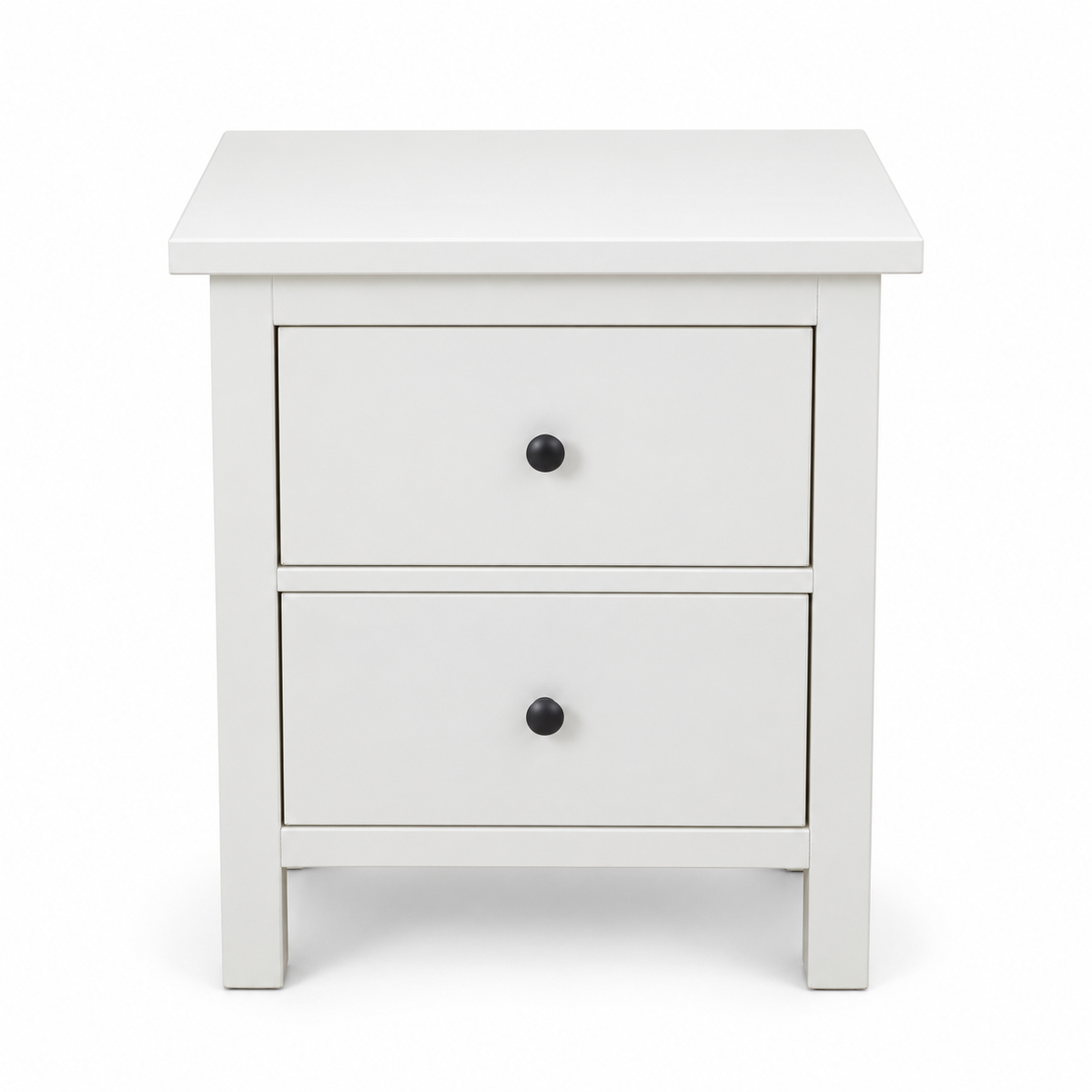 IKEA HEMNES King Bedroom Set with Mattress & 2 Bedside Tables – White – 180 × 200 cm