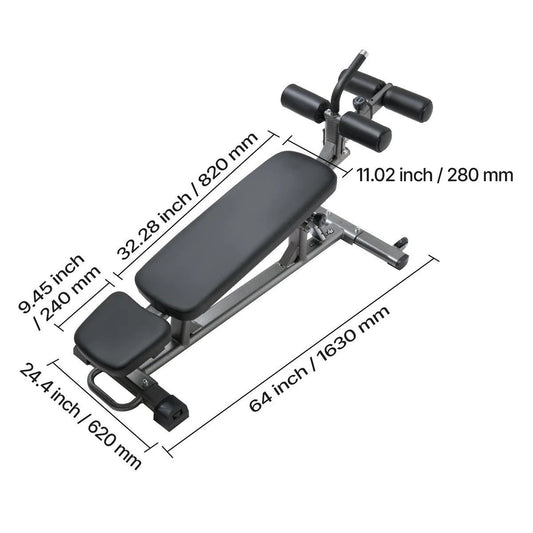 Adjustable Decline Ab Bench | Steel Frame | Multi - Angle Core & Upper Body Trainer - althahanifurniture