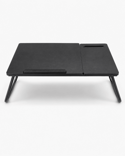 Adjustable Foldable Laptop Bed Table with Mouse Pad & Tablet Slot | Black - Al Thahani Furniture