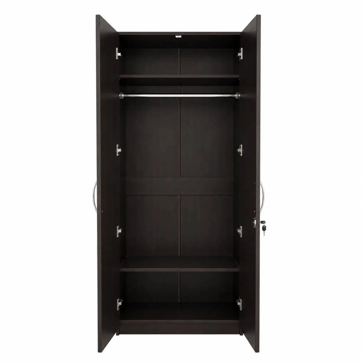 AFT Simplicity 2-Door Wooden Wardrobe | Black - used 7 months - Al Thahani Furniture