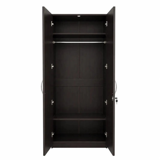 AFT Simplicity 2-Door Wooden Wardrobe | Black - used 7 months - Al Thahani Furniture