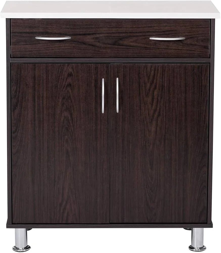 AFT Wooden Kitchen Storage Cabinet with Ceramic Top | Wenge Finish | Modern Design - althahanifurniture