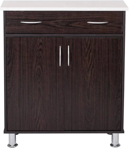 AFT Wooden Kitchen Storage Cabinet with Ceramic Top | Wenge Finish | Modern Design - althahanifurniture