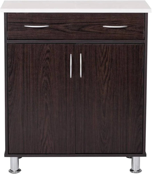 AFT Wooden Kitchen Storage Cabinet with Ceramic Top | Wenge Finish | Modern Design - althahanifurniture