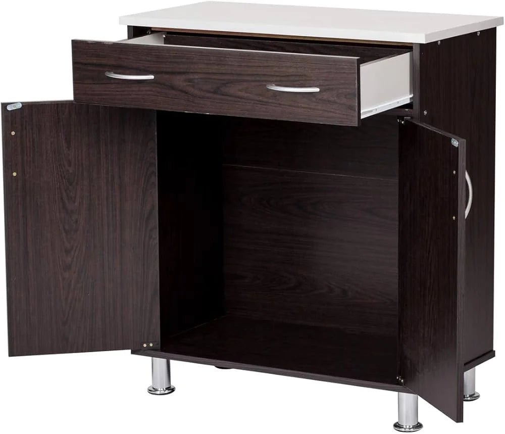 AFT Wooden Kitchen Storage Cabinet with Ceramic Top | Wenge Finish | Modern Design - althahanifurniture