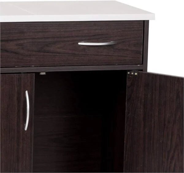 AFT Wooden Kitchen Storage Cabinet with Ceramic Top | Wenge Finish | Modern Design - althahanifurniture