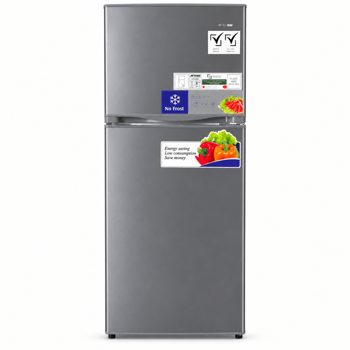 AFTRON AFR275SSF Top Mount No Frost Refrigerator – Dark Silver