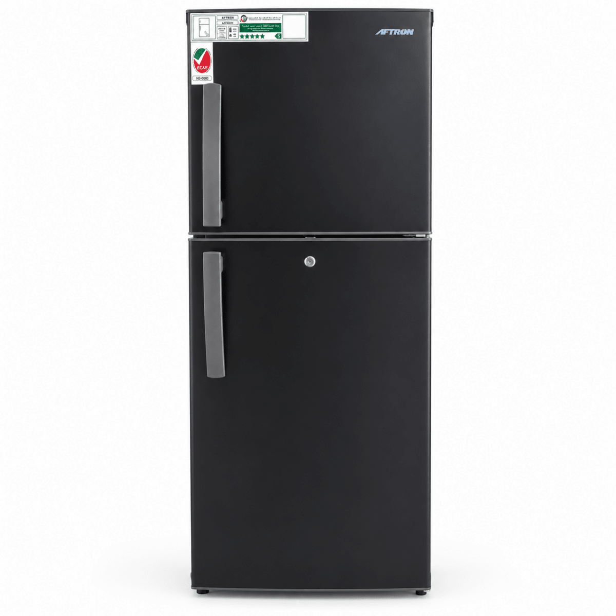Aftron AFR320SF 280L Double Door No-Frost Refrigerator – Black - Al Thahani Furniture