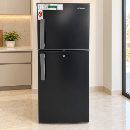 Aftron AFR320SF 280L Double Door No-Frost Refrigerator – Black - Al Thahani Furniture