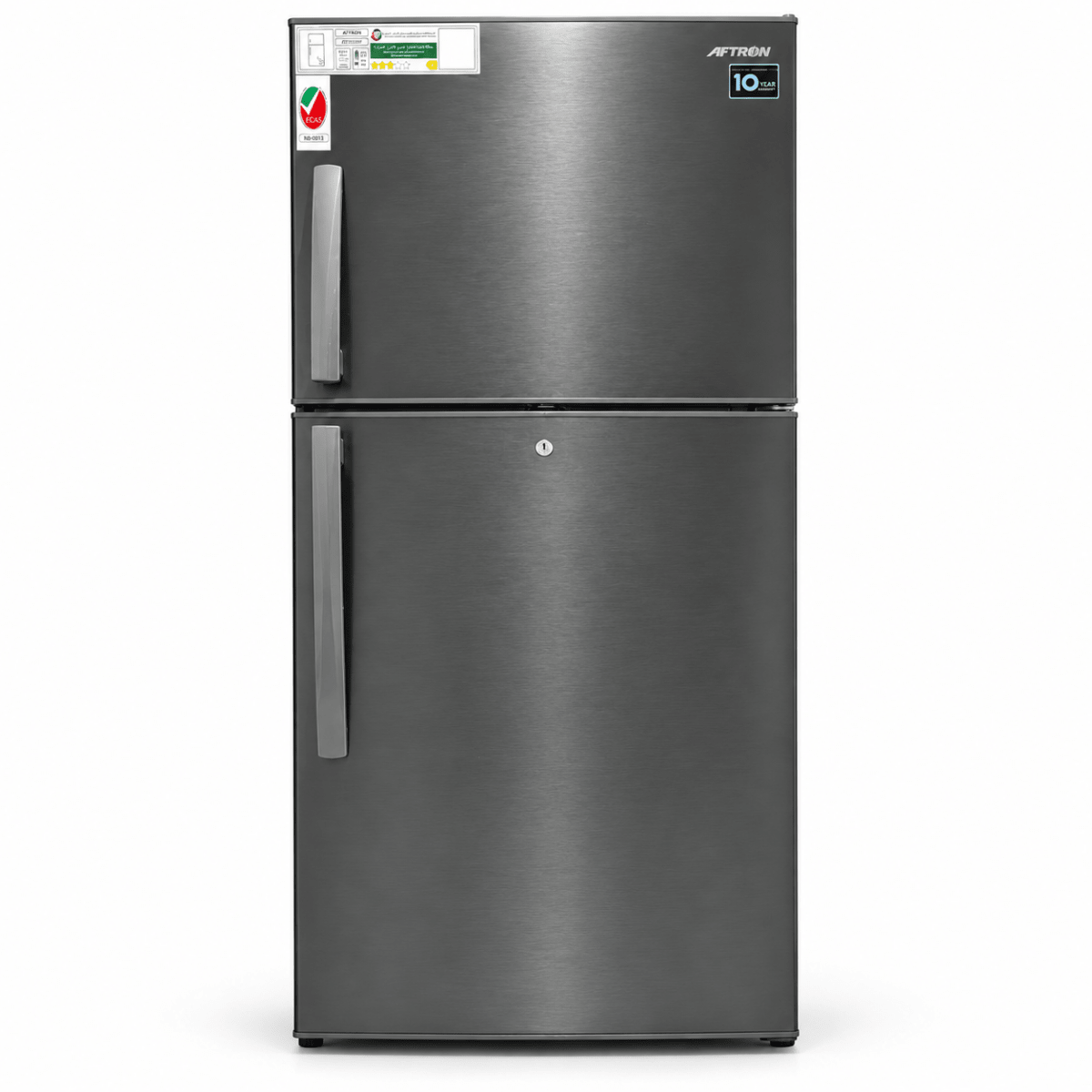 Aftron AFR510SSF 410L Top Mount No Frost Refrigerator – Stainless Steel - Al Thahani Furniture