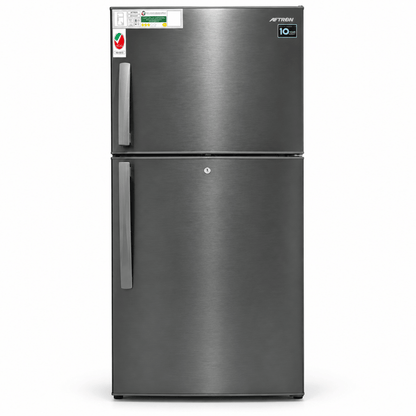 Aftron AFR510SSF 410L Top Mount No Frost Refrigerator – Stainless Steel - Al Thahani Furniture