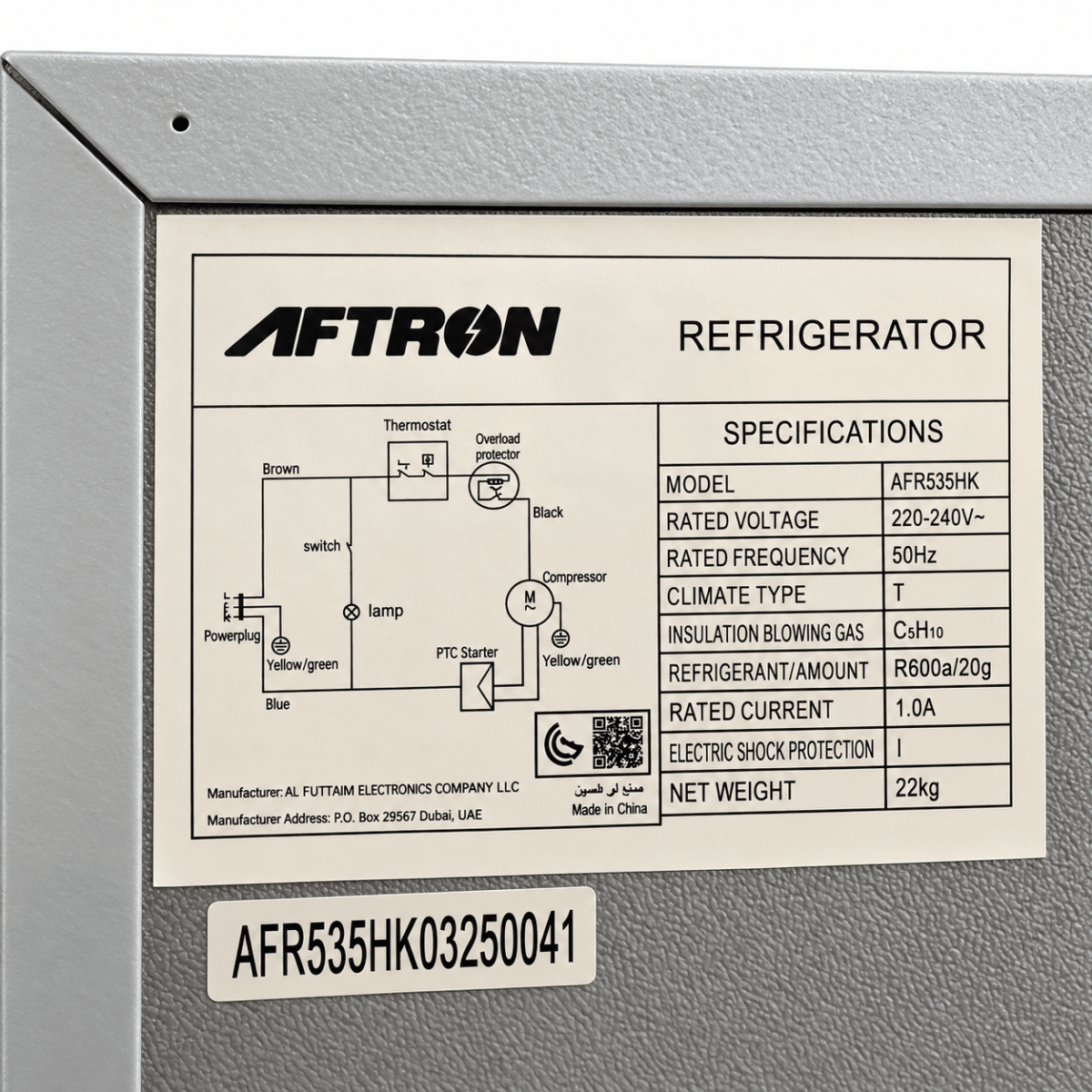 AFTRON AFR535HK 90 L Single-Door Refrigerator – White - Al Thahani Furniture