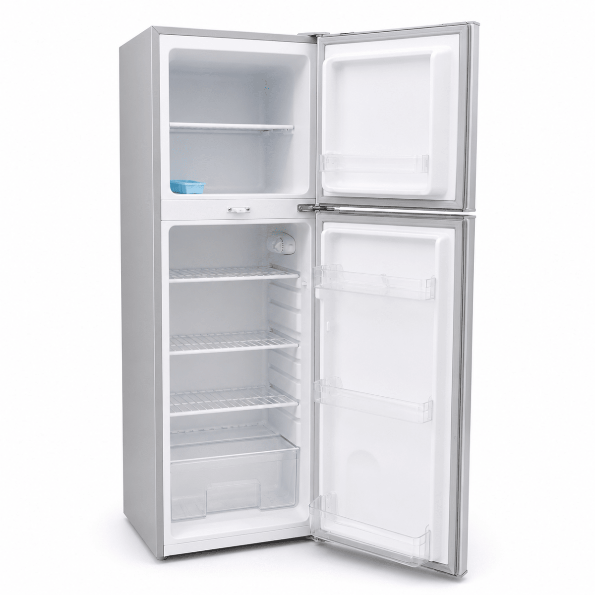 Aftron AFR70SH 168L Double-Door Refrigerator – Silver - Al Thahani Furniture