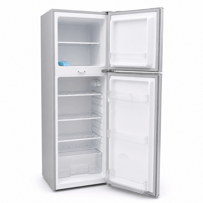 Aftron AFR70SH 168L Double-Door Refrigerator – Silver - Al Thahani Furniture