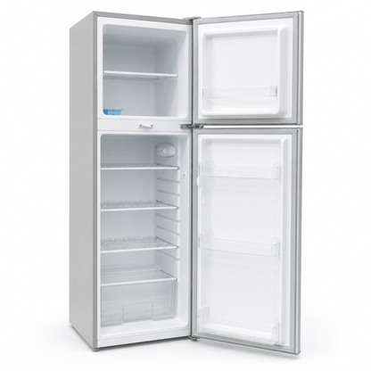 Aftron AFR70SH 168L Double-Door Refrigerator – Silver - Al Thahani Furniture
