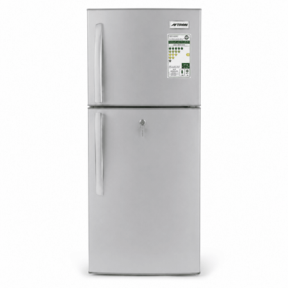 Aftron AFR70SH 168L Double-Door Refrigerator – Silver - Al Thahani Furniture