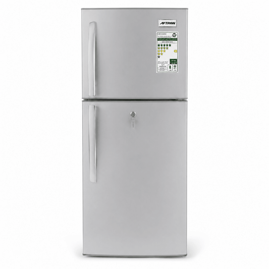 Aftron AFR70SH 168L Double-Door Refrigerator – Silver - Al Thahani Furniture