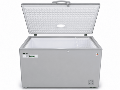 AKAI CFMA-ESS34R6WB Chest Freezer | 420L Net, 766.5L Gross, Silver - Al Thahani Furniture